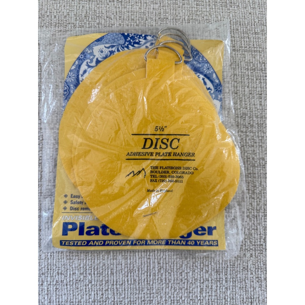 Flatirons Disc Adhesive Extra Large Plate Hanger Set (4 - 5.5 X-Large, Yellow